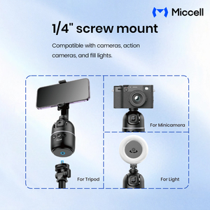 Trépied intelligent pour smartphone Miccell avec <span class=keywords><strong>suivi</strong></span> automatique du visage par IA et rotation à 360° °   Support <span class=keywords><strong>de</strong></span> téléphone Bluetooth rotatif pour diffusion en direct et vlogging - Product Image 4