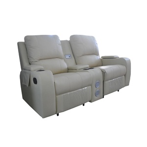 Sofá Seccional Reclinable Moderno de Cuero Sintético Color Naranja, Sillón Reclinable de Cuero Sintético para el Hogar, Directo de Fábrica - Product Image 1