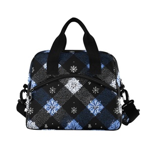 Christmas Design Customs logo Fashion Waterproof Zipper Lunch Cooler Bag Large Capacity Tote Bag - Product Image 2