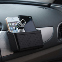 Boîte de rangement en plastique pour voiture, boîte de rangement adhésive et support de téléphone pour voiture
