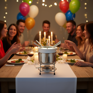 ชุดฟองดูโรมา 6 สี พร้อมส้อมสแตนเลสและฝาปิดกันน้ำกระเด็น สำหรับงานปาร์ตี้ - Product Image 3