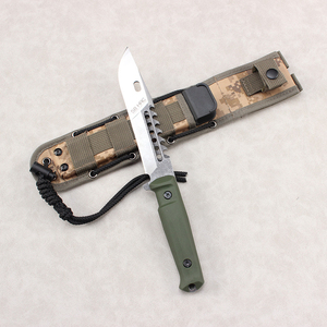 Couteau de survie multifonctionnel en acier inoxydable ER, petit couteau droit pour le camping en plein air, manche en bois personnalisable DIY - Product Image 4