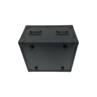 Flight case de transport léger sur mesure en contreplaqué 12 mm pour équipement d'amplificateur 6U avec 2 portes coulissantes et 4 pieds