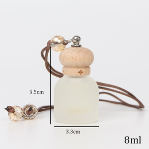 Diffuseur de parfum pour voiture en verre givré 10 ml, évaporation naturelle, sans électricité, à suspendre, pour huiles essentielles, désodorisant d'air - Product Image 6