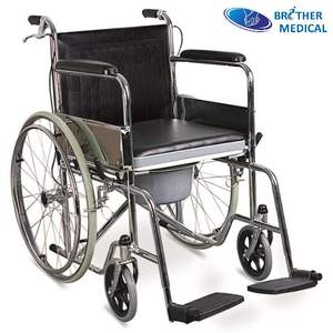 El equipo médico hospitalario más barato Silla de ruedas médica económica de acero inoxidable con lista de precios en la India - Product Image 2