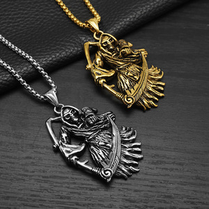 Colgantes de Acero Inoxidable 316L PVD Personalizados con Diseño de Calavera y Guadaña, Joyería Fina de Moda, Collares para Hombre, Venta al por Mayor - Product Image 2