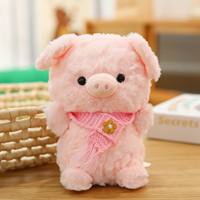 Collection de peluches animaux mignons format poche avec mini-poupée à écharpe florale pour breloque de sac d'école et décoration de bureau pour enfants