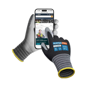 KAYGO-Guantes de trabajo ligeros y transpirables, 12 pares de guantes de seguridad con revestimiento de PU para trabajos ligeros - Product Image 1