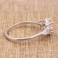Sterling Silber 6,5mm/1 Karat Semi Mount Ring rahmen Blank Moissan ite Diamond Setting Base ohne Center Stone Inlay für Heimwerker