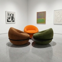 Fauteuil moderne de style Saturne en tissu jacquard imprimé avec structure en bois massif, chaise d'appoint confortable pour salon, maison ou hôtel