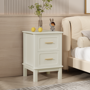 Modern Nightstand <b>With</b> 2 <b>Drawers</b> Wood <b>Bedside</b> <b>Table</b> For <b>Small</b> Spaces Bedroom Storage <b>Drawer</b> Unit - Product Image 2