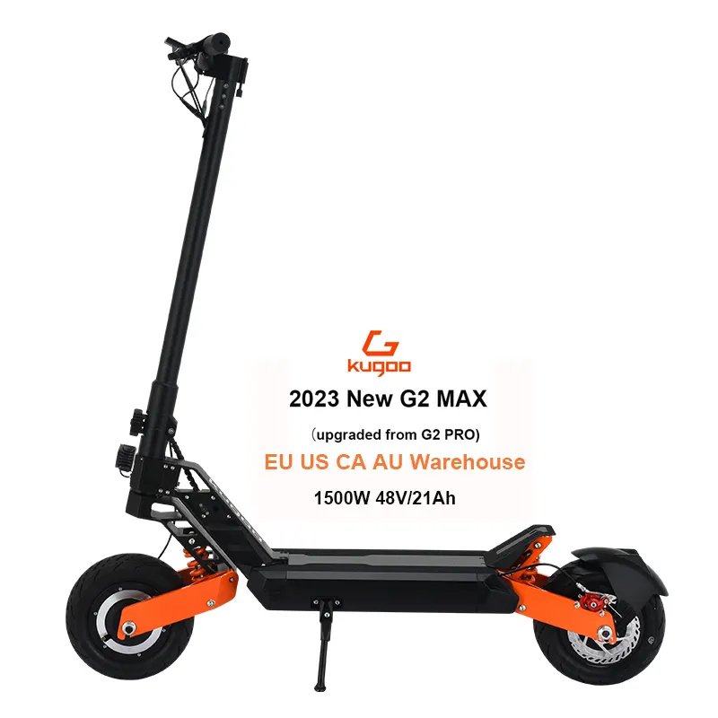 1500W KUGOO G2 MAX Verbesserter G2PRO Faltbarer E-Roller EU CA US AU Lager Schnell 55 km/h 10-Zoll-Elektroroller für Erwachsene