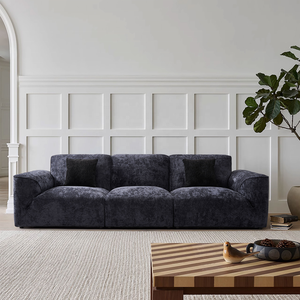 Zayshine Bắc Âu hiện đại sang trọng màu xanh đậm Cashmere vải phòng khách sofa Set 3 chỗ Modular i-hình dạng thích hợp cho biệt thự ghế sofa - Product Image 2