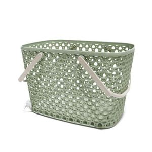 Panier de rangement rectangulaire en plastique portable de haute qualité, écologique, avec poignée, design moderne multifonctionnel pour la maison - Product Image 3