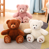 Peluche personnalisée en tissu épais, avec yeux et pieds brodés, en matière super douce, ours en peluche animal en tissu.