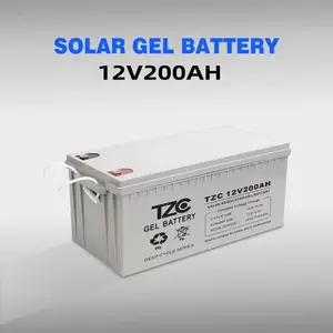 TZC gel inverter storage batteria a ciclo profondo 12 v100ah 200ah 250ah batteria solare al gel al piombo per sistema solare