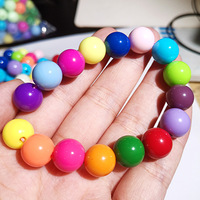 500g Acryl Ronde Kraaltjes met Rechte Gat 4-25mm Effen Kleur Glanzende Oppervlakte Plastic Kleurrijke Ronde Kraaltjes DIY Handgemaakte Kraaltjes