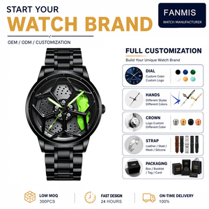 Reloj <span class=keywords><strong>de</strong></span> Pulsera <span class=keywords><strong>de</strong></span> Cuarzo para Hombre con Logotipo Personalizado, Esfera Giratoria 3D Hueca, Estilo Modificado Todoterreno, Resistente al Agua - Product Image 1