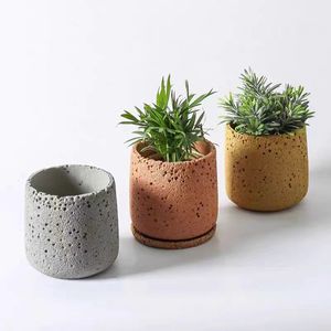 Gran oferta, de <span class=keywords><strong>piedra</strong></span> volcánica maceta grande, macetas creativas de cemento, adornos de aromaterapia de textura Natural para plantas verdes de jardín - Product Image 4