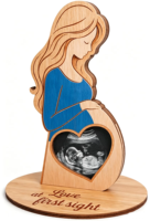 Cadre photo échographie Cœur de bébé – Cadeau Fête des Mères pour future maman, femme enceinte – Cadre échographie du fœtus offert par le mari