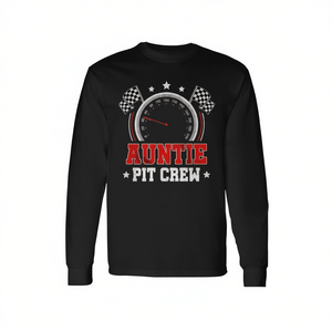 T-shirt à manches longues Auntie Pit Crew Racing, chemise pour fête d'anniversaire sur le thème des voitures de course en famille - Product Image 1