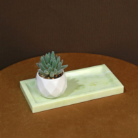 Plateau de service rectangulaire en marbre vert naturel pour salle de bain, appartement, maison, décoration de table, présentoir à bijoux - Vente en gros