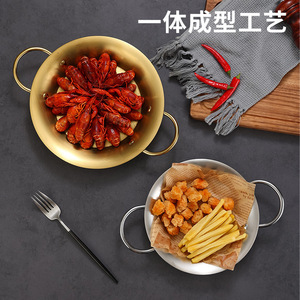 Stainless Steel Multi Functional Pot 20.5cm 22.5cm 24.5cm 26.5cm 28.5cm Round Double Handle Frying Pan Easy Clean - Product Image 5