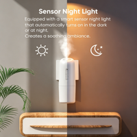 Diffuseur d'arômes mural 100 ml sans eau pour huiles essentielles, avec application et lumière LED