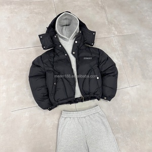 Clothes Custom Outdoor Windproof <b>Pullover</b> Puffer <b>Jacket</b> Designer High Quality Winter Warm Blank Plain Zipper Down <b>Jacket</b> - Product Image 1
