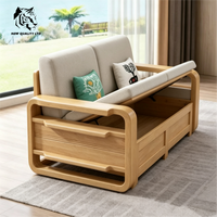 Chinesische Fabrik, guter Preis, anpassbar, großer Lagerbestand, versandfertig, neues Design, Stoffsofa, Wohnzimmermöbel, Holz-Aufbewahrungssofa