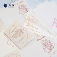 Cartes de vœux personnalisées avec logo OEM, motif floral vintage et papillon peint à la main pour une image de marque de luxe