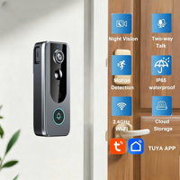 Sonnette vidéo intelligente WiFi Tuya 1080P avec vision nocturne, alimentation par batterie, détection de mouvement et détection humaine