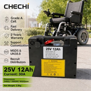 Paket Baterai Lithium Ion LiFePo4 24V 25.6V 12Ah 15Ah 20Ah 30Ah 40Ah Kualitas Tinggi Buatan Pabrik untuk Kursi Roda Elektrik - Product Image 1