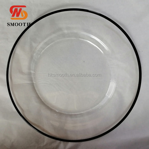 SMOOTH 13 Inch clear Wedding Gold Glass <b>Plates</b> Wholesale Wedding Charger <b>Plates</b> Dinnerware Set for Event Dinner table <b>Decoration</b> - Product Image 2