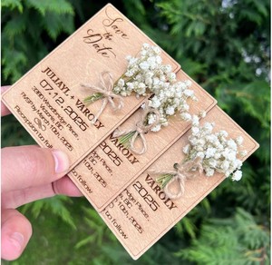 Cadeaux de fête d'anniversaire personnalisables Invitations de <span class=keywords><strong>mariage</strong></span> à la campagne Invitations de fête d'anniversaire de <span class=keywords><strong>mariage</strong></span> en bois personnalisées - Product Image 6