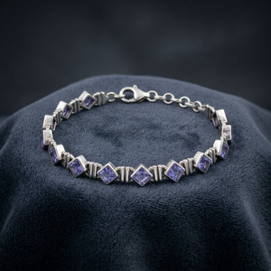 Famous Design Fancy Geometric Natural Stone 925 Silver Chain & Link Women's Comfortable Beaded Fine <b>Bracelet</b> - Product Image 1