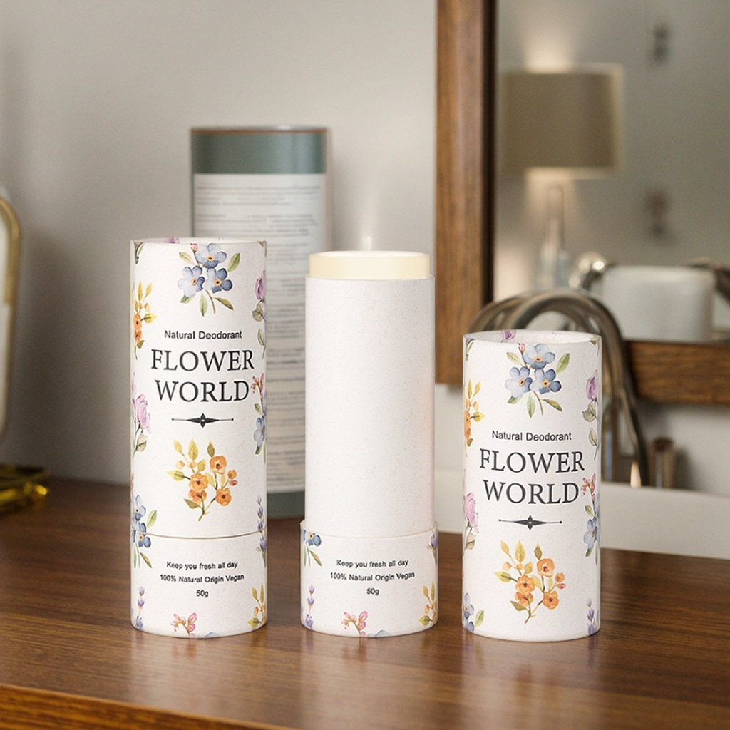 Factory-supplied Disposable Customizable Eco-Friendly Biodegradable Push Up Paper Tube For Deodorants And Lipstick