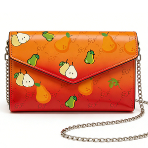 Sac à bandoulière à rabat <span class=keywords><strong>en</strong></span> cuir PU à imprimé fruits dégradé pour femmes, pour les acheteurs <span class=keywords><strong>en</strong></span> gros OEM ODM - Product Image 1