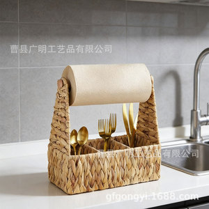 Water Hyacinth Storage Basket Rectangle Handmade <b>Standing</b> Type For Home Desktop Toilet Paper Holder Fruit <b>Vegetable</b> Storage - Product Image 3