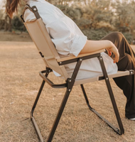 Chaise de jardin pliable Feyan en tissu Oxford épaissi, avec dossier haut en acier, écologique, légère, portable et contemporaine