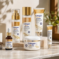 Ensemble de soins de la peau anti-rides au collagène SADOER, sérum pour le visage, tonique, nettoyant, lotion, crème, crème pour les yeux, kit de soins du visage raffermissant et hydratant