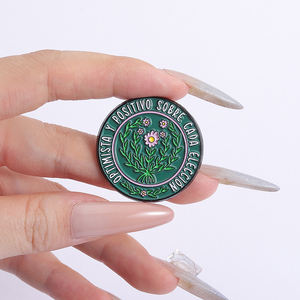 Interesante Citas de flores españolas Optimista Y Positivo Sobre Cada Elección Esmalte Pins Broche redondo divertido Insignia de solapa Joyería - Product Image 4