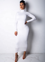 Nouvelle arrivée d'automne, robe longue moulante pour femme, vêtements décontractés tendance, grande taille, robe de soirée basique