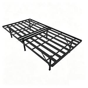 Cadre de <span class=keywords><strong>lit</strong></span> pliant en métal robuste avec sommier renforcé, <span class=keywords><strong>lit</strong></span> d'appoint pliable, cadre de <span class=keywords><strong>lit</strong></span> portable sur roulettes, aucun sommier tapissier nécessaire - Product Image 1