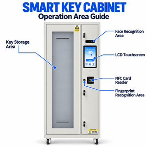 Gabinete de Seguridad para Llaves Inteligente Modelo XL150, Sistema de Gestión Electrónica de Llaves, Caja Fuerte para Llaves con Huella Dactilar y Reconocimiento Facial - Product Image 3