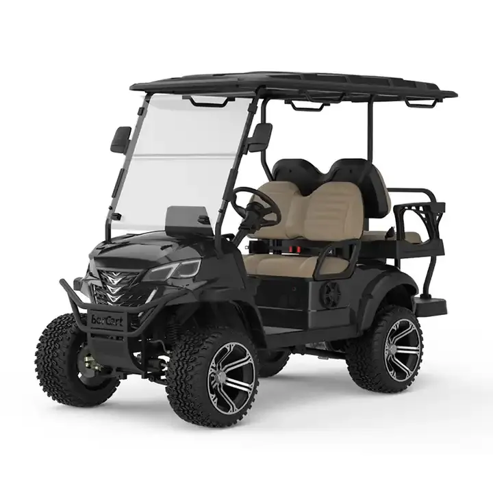 Panel surya sistem AC, baterai Lithium 72V7KW 6 tempat duduk mengangkat elektrik kereta Golf Buggy harga mobil Golf 4 tempat duduk