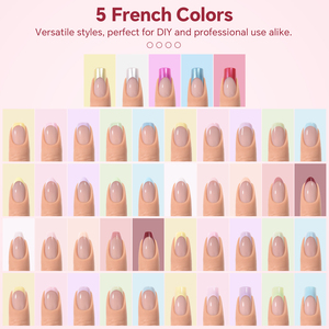 150 faux ongles carrés français détachables en ABS à presser, couvrance totale, dégradé, pour manucure - Product Image 2