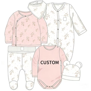 Set Essenziale di Vestiti per Neonati Personalizzati in Maglia, Confezione Regalo per Neonati, Set di 5 Pezzi, Abbigliamento Autunnale per Neonati OEKO-TEX - Product Image 1