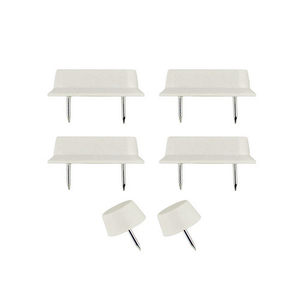 Kit de parachoques y sujetafaldas blancos para asiento de madera, 4,7 cm de largo, 1,6 cm de ancho, 1,2 cm de altura - Product Image 1