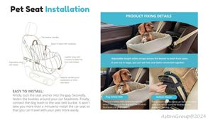 Cama y transportador de asiento de coche para perros de viaje amarillo Camas cómodas para mascotas para On-the-Go Adventures <span class=keywords><strong>M</strong></span> - Product Image 6